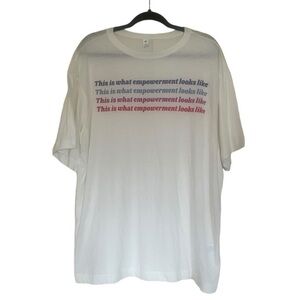 NWT bp This is What Empowerment Looks Like Oversize White T-Shirt Size Large